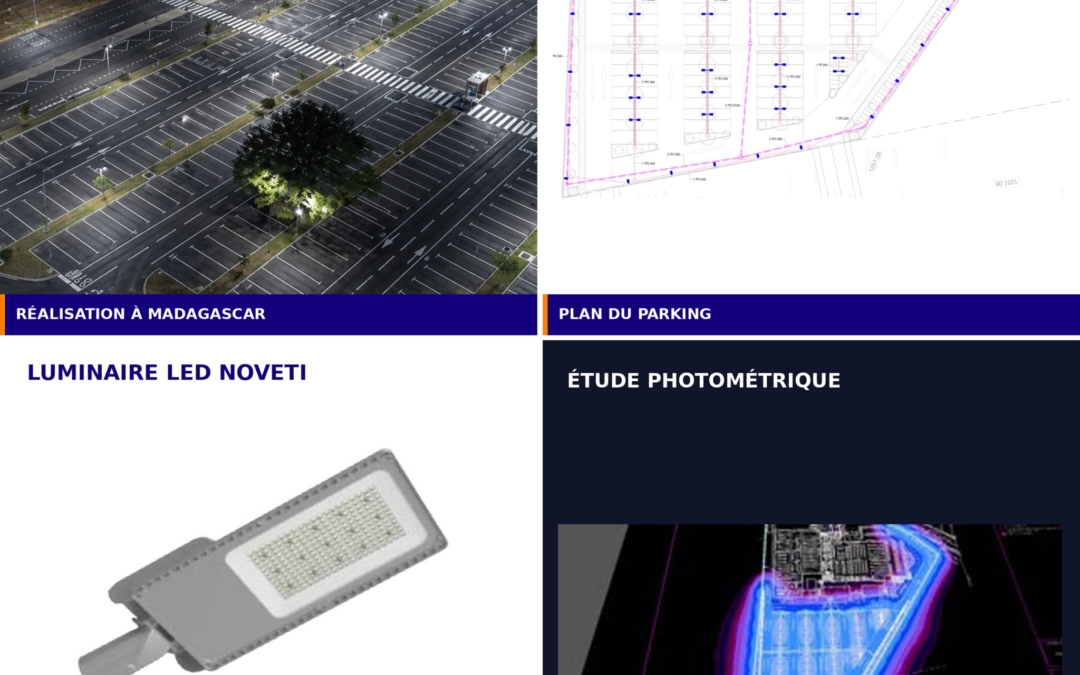 Éclairage LED du parking d’usine HABIBO à Madagascar